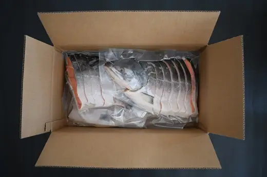 北海道日高産 船上活〆時鮭(ときしらず)甘塩仕立て 約3.0kg～3.5kg(4分割) [01-1632]