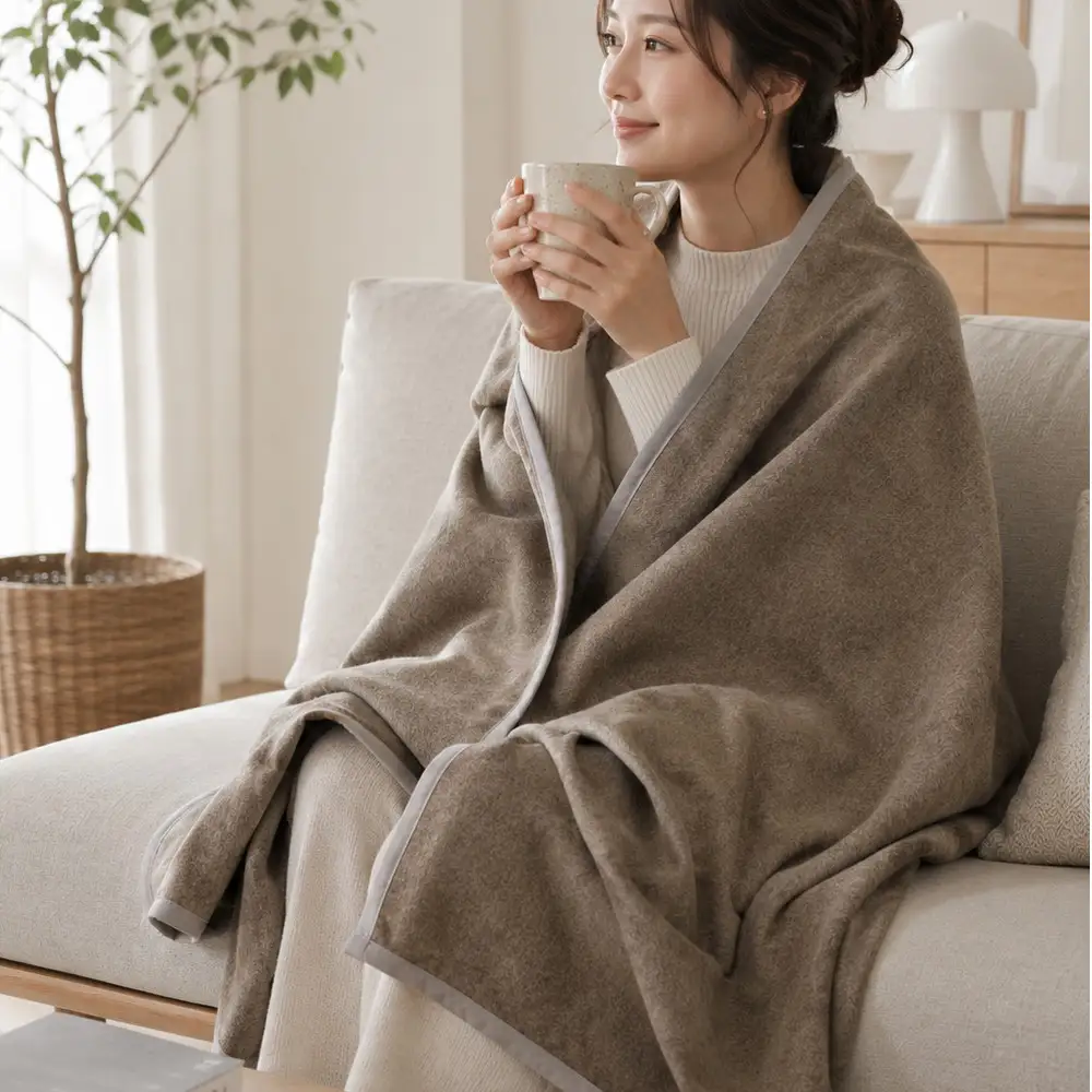 【ハーフサイズ】繊維の宝石カシミヤ100%(毛羽部分)毛布 140×100cm 〈泉大津産〉 CS-11R BE | 毛布 カシミヤ ブランケット ひざ掛け 掛け毛布 寝具 防寒 国産 日本製 睡眠