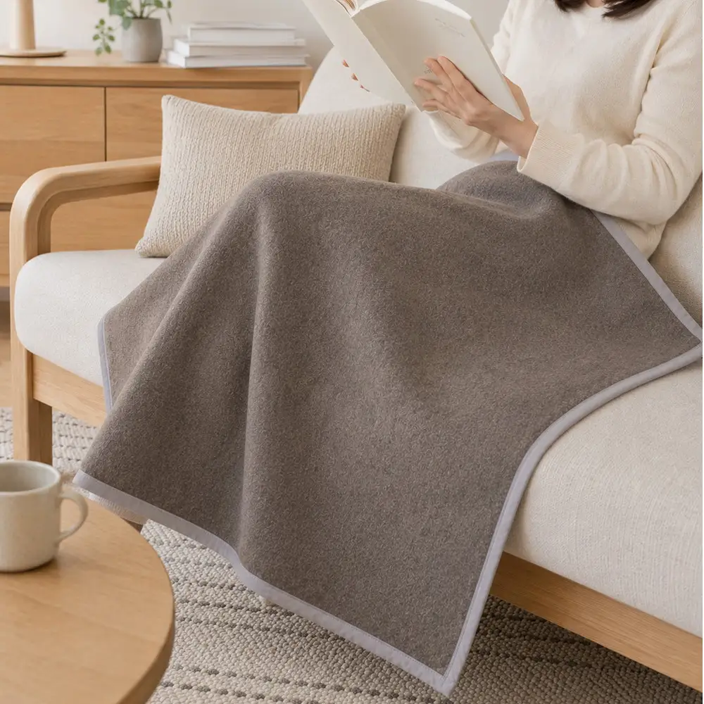 【ひざ掛サイズ】繊維の宝石カシミヤ100%(毛羽部分)毛布 70×100cm 〈泉大津産〉 CS-12H BE | 毛布 カシミヤ ブランケット ひざ掛け 掛け毛布 寝具 防寒 国産 日本製 睡眠