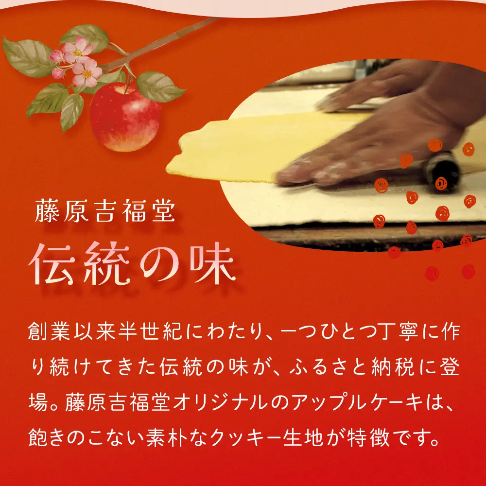 藤原吉福堂 アップルケーキ 6個 （ 3個入 × 2セット ） 大分県玖珠町 焼き菓子 アップルケーキ 洋菓子 手作り 老舗 お取り寄せ 国産 贈答 りんご ケーキ スイーツ お菓子