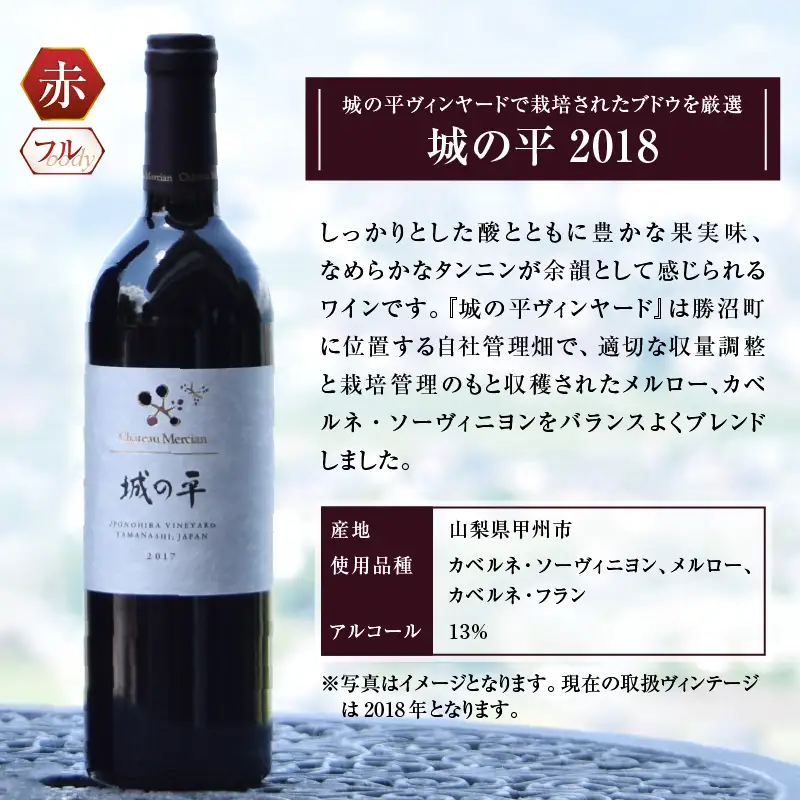 ワイン シャトー・メルシャン「城の平2018」「城の平オルトゥス2019」（KBO）G5-606