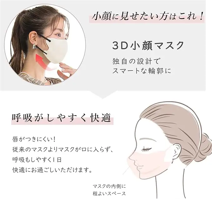 一木良品 ICHIBOKU 3Dマスク 60枚(10枚×6パック) [アイスグレー] MAS17-3set_0243-006-T07-5