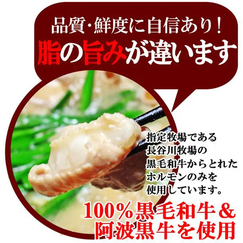 黒毛和牛・阿波黒牛もつ鍋セット（4～5人前）