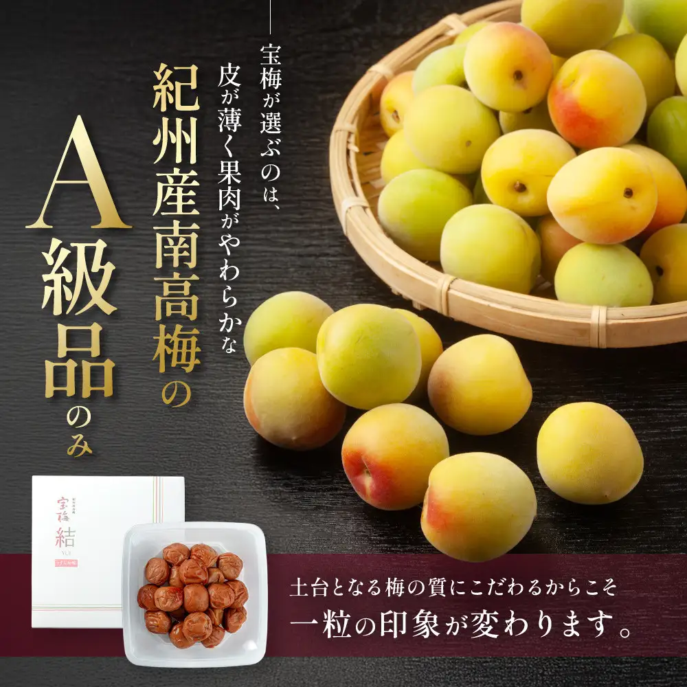 メディア掲載実績多数 宝梅 「結」 うすしお味 450g 塩分5% 紀州南高梅