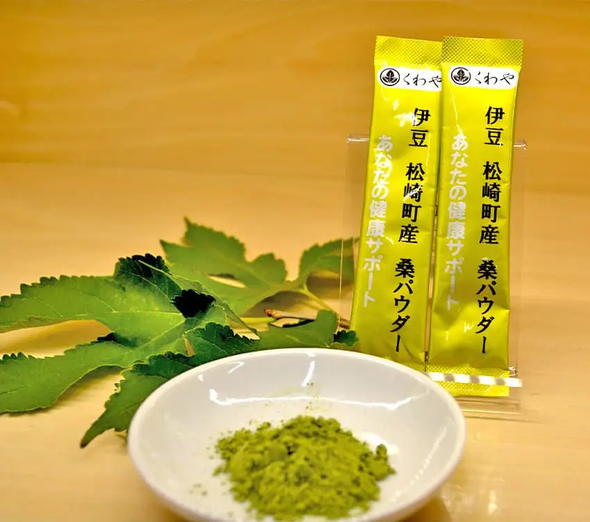 松崎町産桑葉茶セット 桑葉茶パウダー100g＋1gスティック10本＋桑葉うどん200g