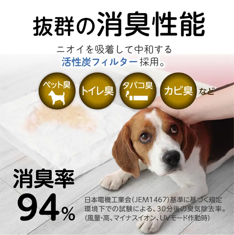 ペット対応空気清浄機 集毛機能付き（30畳対応） 【kw0232-0080】