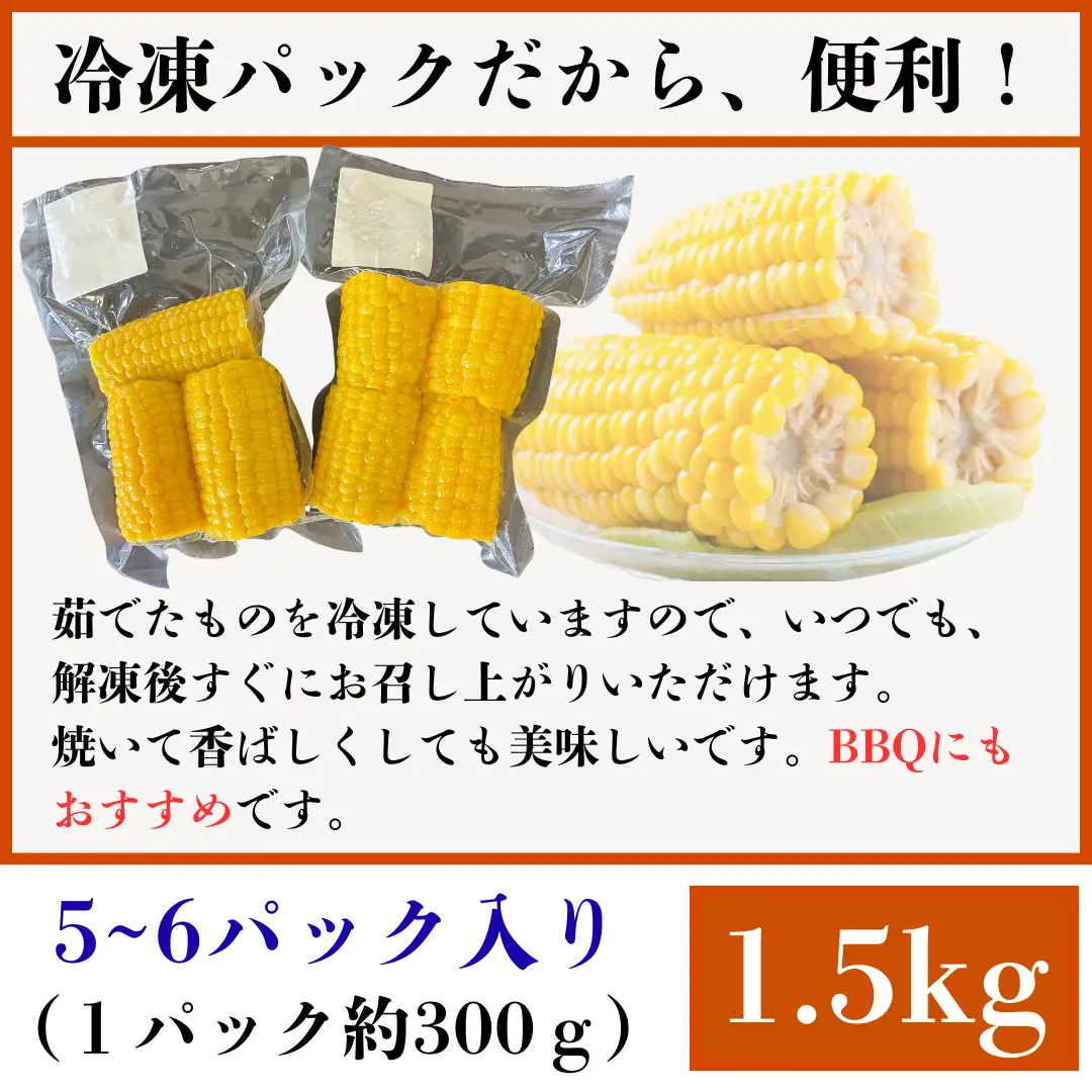 とうもろこし 1.5kg 冷凍トウモロコシ 秋田県産 パック 訳あり
