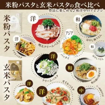 【毎月定期便】グルテンフリー米粉パスタと玄米パスタ食べ比べセット各3食 無添加 米粉麺・玄米麺全6回【4086113】