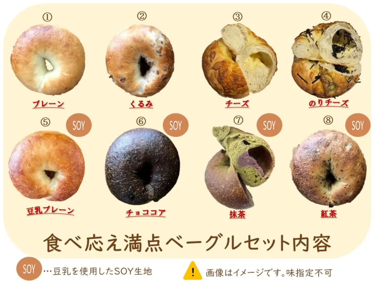 ゆさひみベーグルの食べ応え満点ベーグルセット