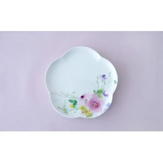 有田焼 花かれん アプリコット皿（M）【大慶】食器 器 うつわ パーティ ケーキ皿 取り皿 スイーツ皿 ギフト プレゼント A15-385