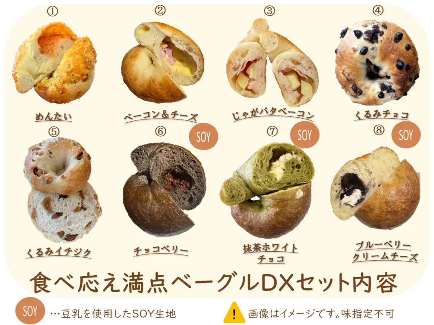 ゆさひみベーグルの食べ応え満点ベーグルDXセット