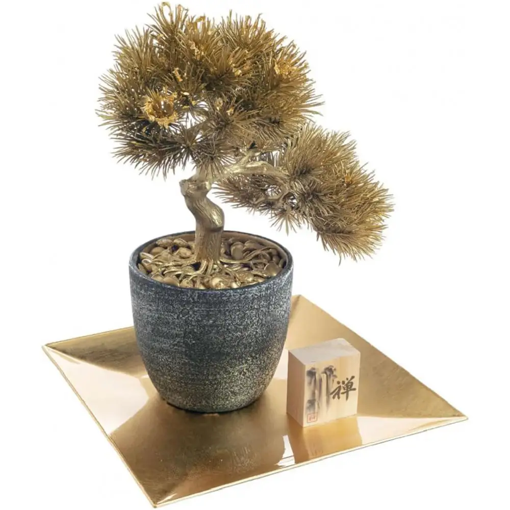 金箔盆栽 禅 人工観葉植物 フェイクグリーン