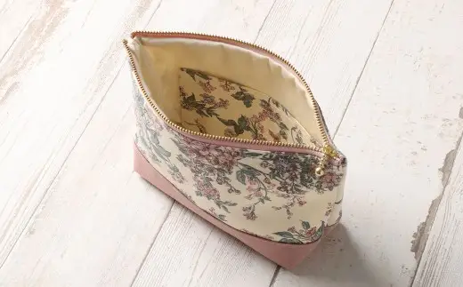【 ピンク 】 リバティタナローン使用 20cm ファスナーポーチ オシャレ デザイン ファッション 収納 ポーチ 小物 小物入れ 雑貨