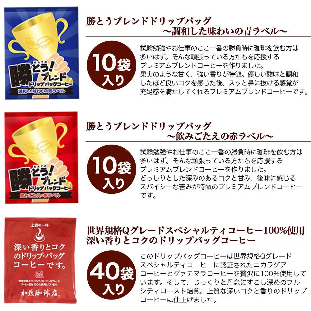 加藤珈琲店 ドリップバッグコーヒー 9種類 ゴクゴク飲むセット 200杯分