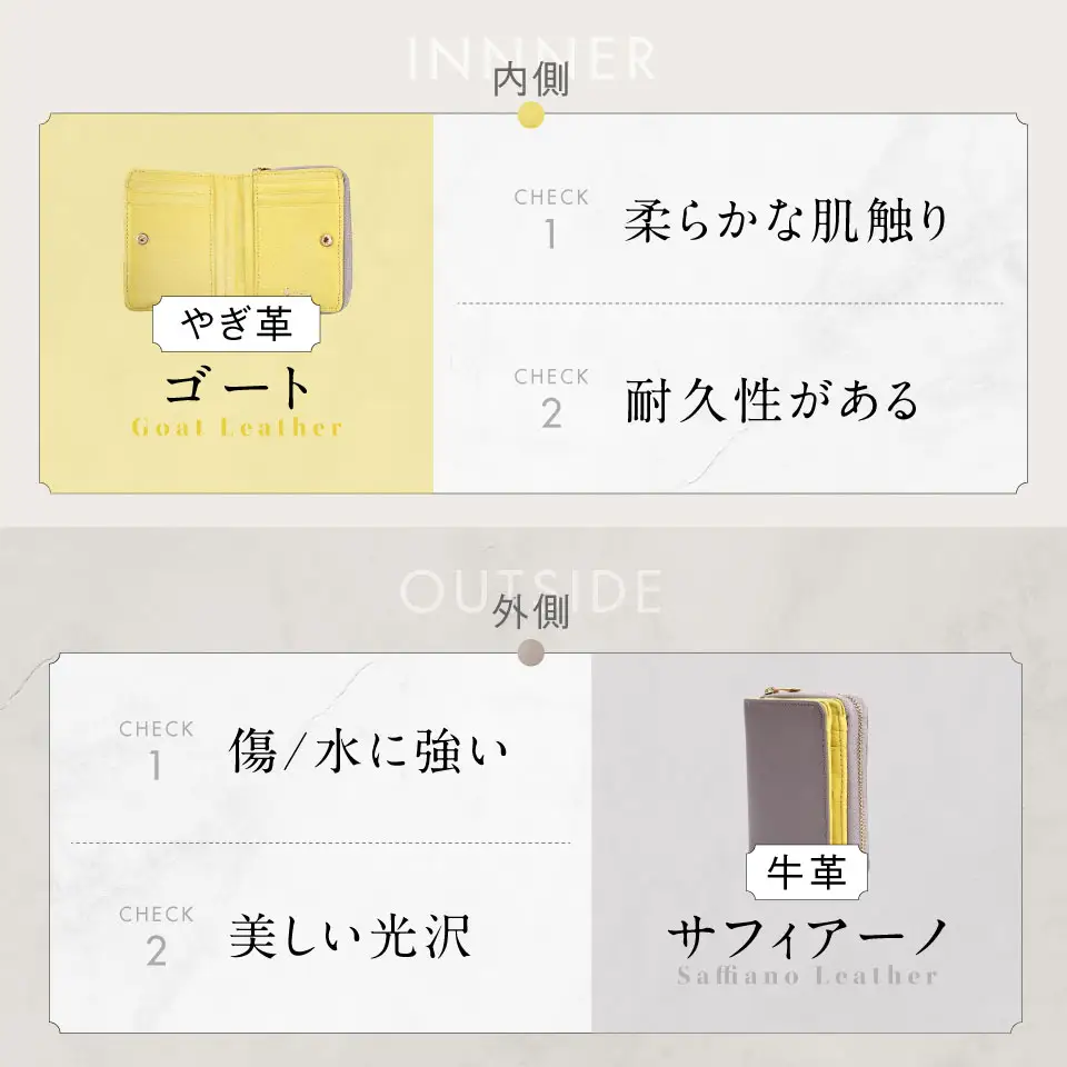グリーン×ベージュ MURA レディース 二つ折り財布｜二つ折