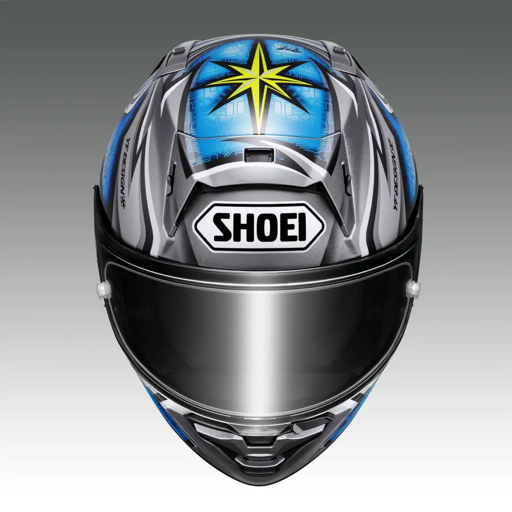 SHOEIヘルメット【X-Fifteen DAIJIRO(SILVER／BLUE)】L フィッティングチケット付き [2263]
