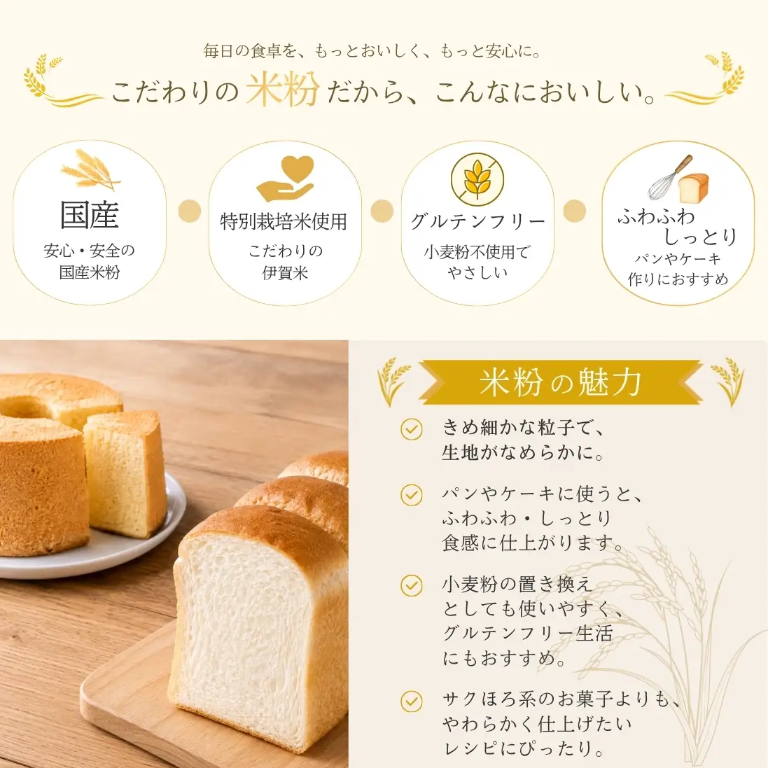 特別栽培米 伊賀米 ミズホ力チカラ使用 米粉　500g×3袋【tuli0009】 