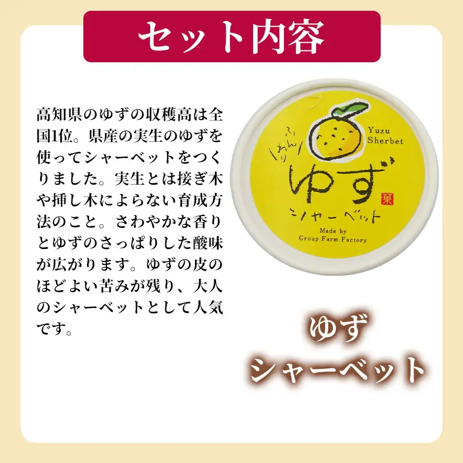 ゆず シャーベット 100ml×10個 【シャーベット】 アイス