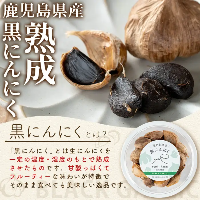 鹿児島県産 熟成 黒にんにく(計約240g・約120g×2パック) 大蒜 ガーリック【悠希農園】A93002