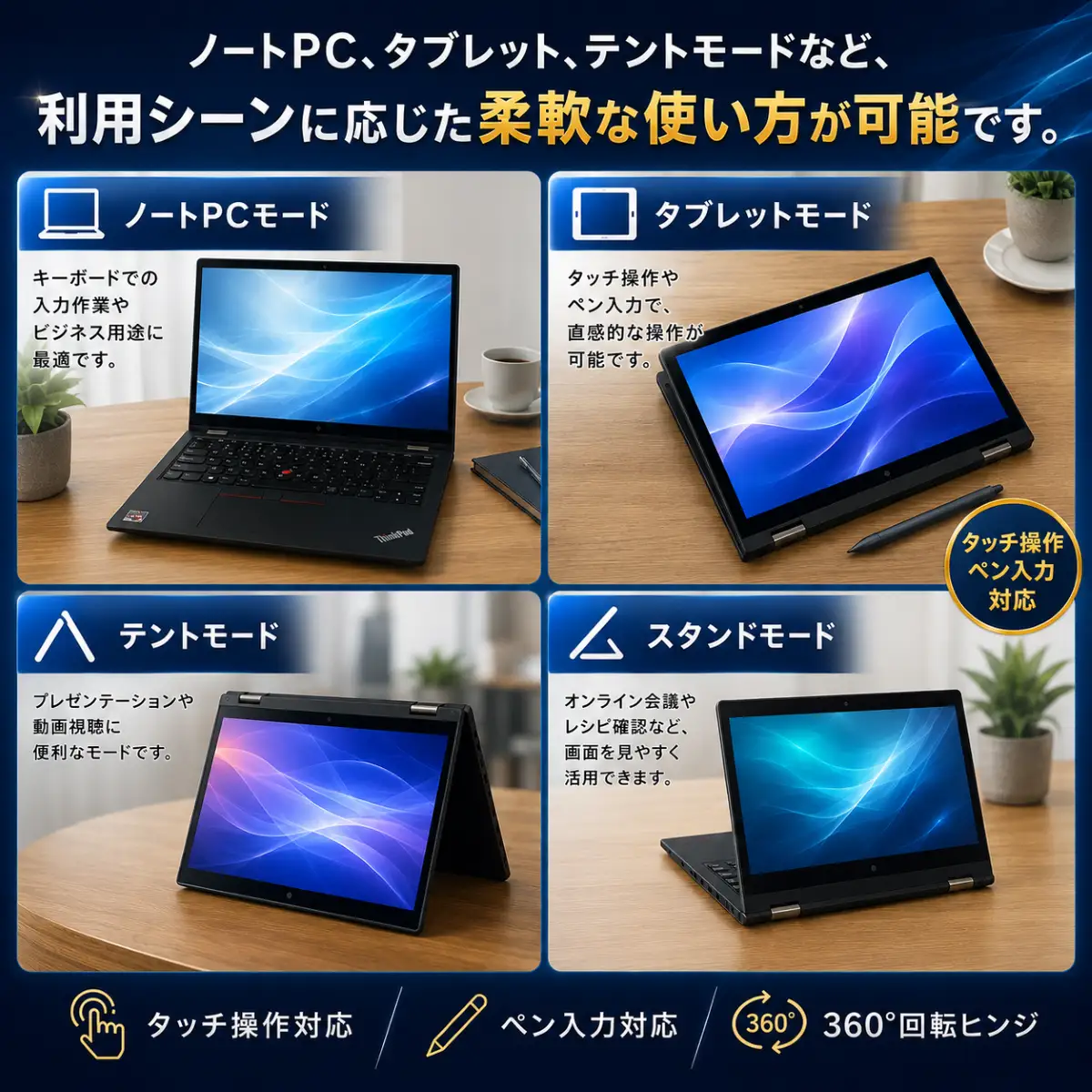 【LENOVO ThinkPad L13 Yoga Gen 3】AMD Ryzen 5 Pro 5675 U/ メモリ16GB / 512GB / 初期設定済み・すぐ使える再生ノートPC　179-01