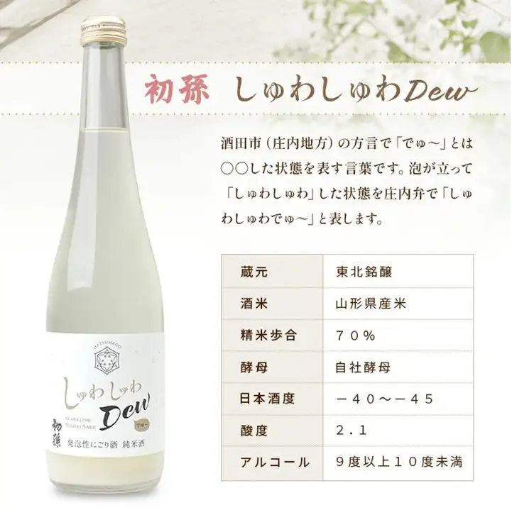 SZ0406　初孫 発泡性にごり純米酒 しゅわしゅわDew　500ml×1本