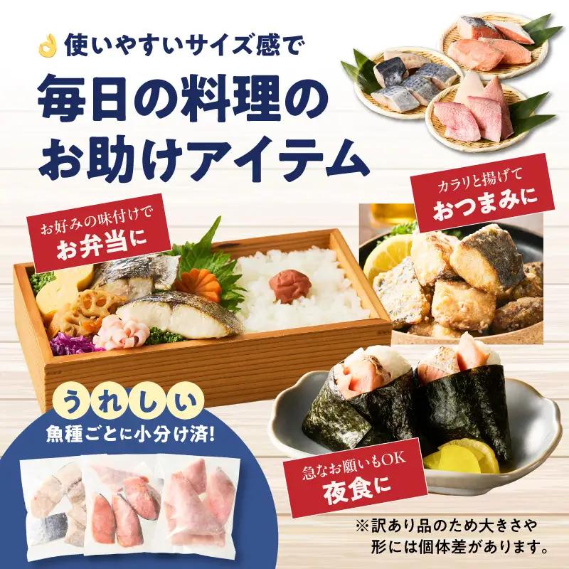 訳あり 切り身 3種セット 300g×3種 合計900g M020-046-01 鮭 鰆 赤魚 冷凍