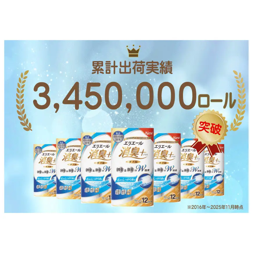 エリエール トイレットペーパー 消臭＋【25m 12ロール(12R×1パック)】