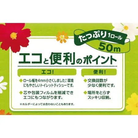エリエール i:na イーナ トイレットティシュー 2倍巻 12Ｒ （ダブル・50ｍ） × 6パック