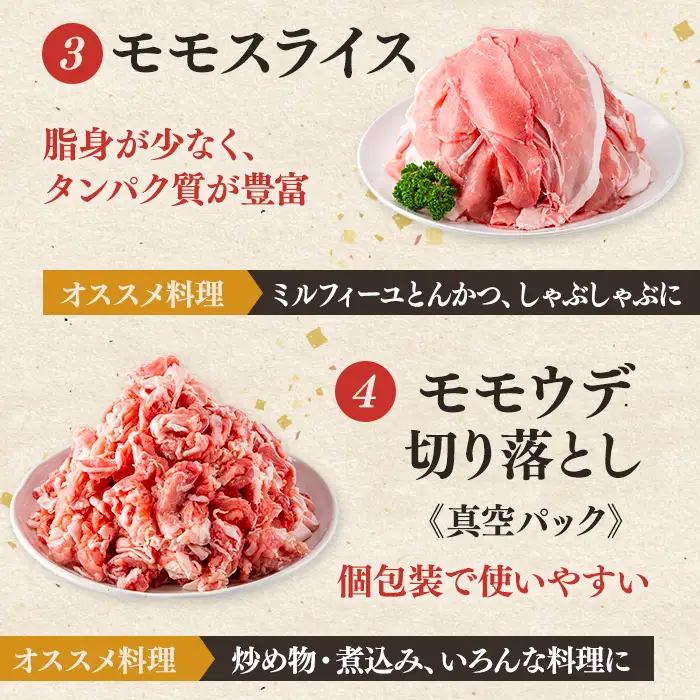 鹿児島県産 豚肉 6種 セット (合計4.6kg) 豚ロース スライス モモ【Rana】A1119