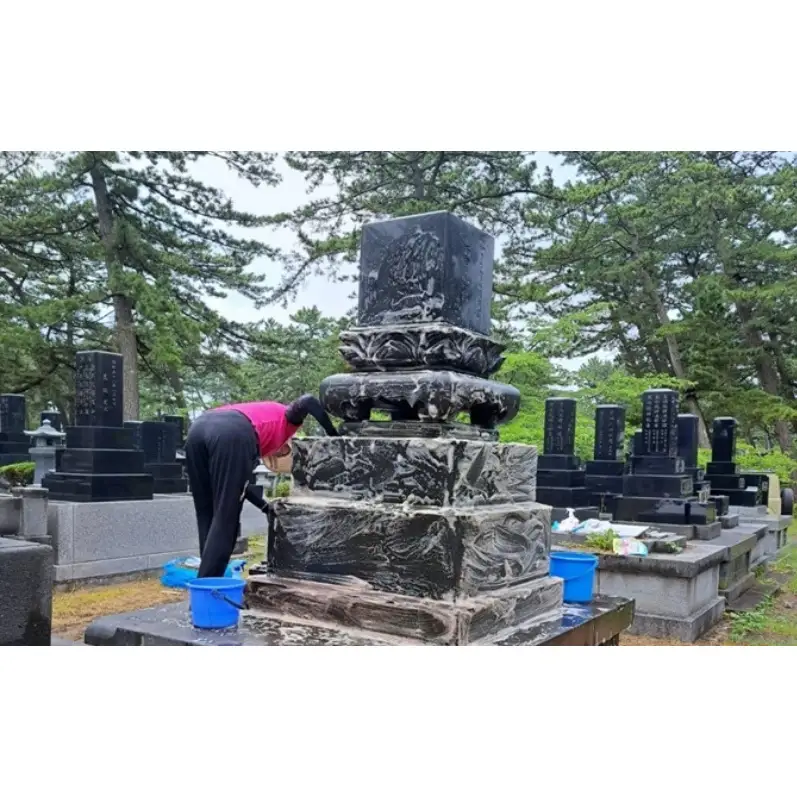 お墓清掃 洗浄・草取り代行 能代市 お墓清掃
