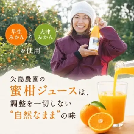 【矢島みかん農園】手剥きみかん丸ごと100%ジュース720ml×1本　みかん農園直送～自然なままの味【1762625】