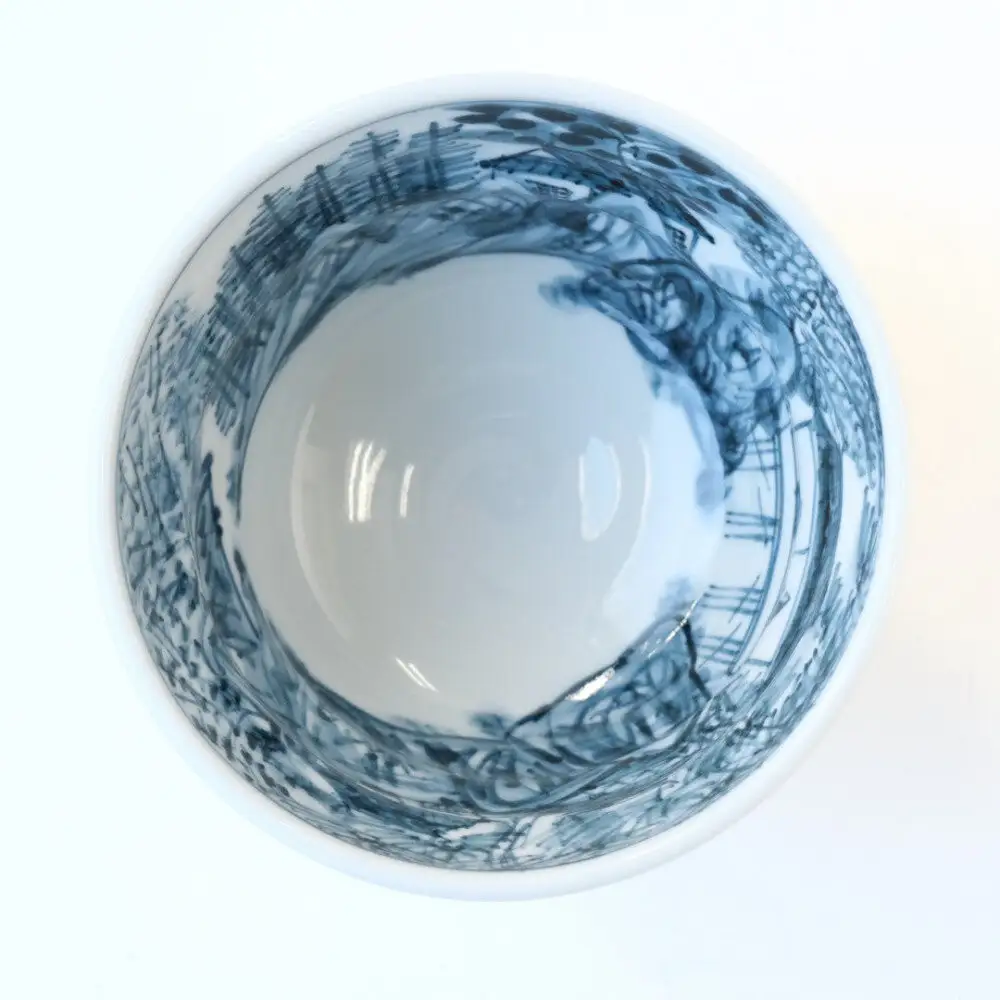 【たち吉】山水角幾何文飯茶碗（黄）京都 茶碗 陶芸品 人気 おすすめ