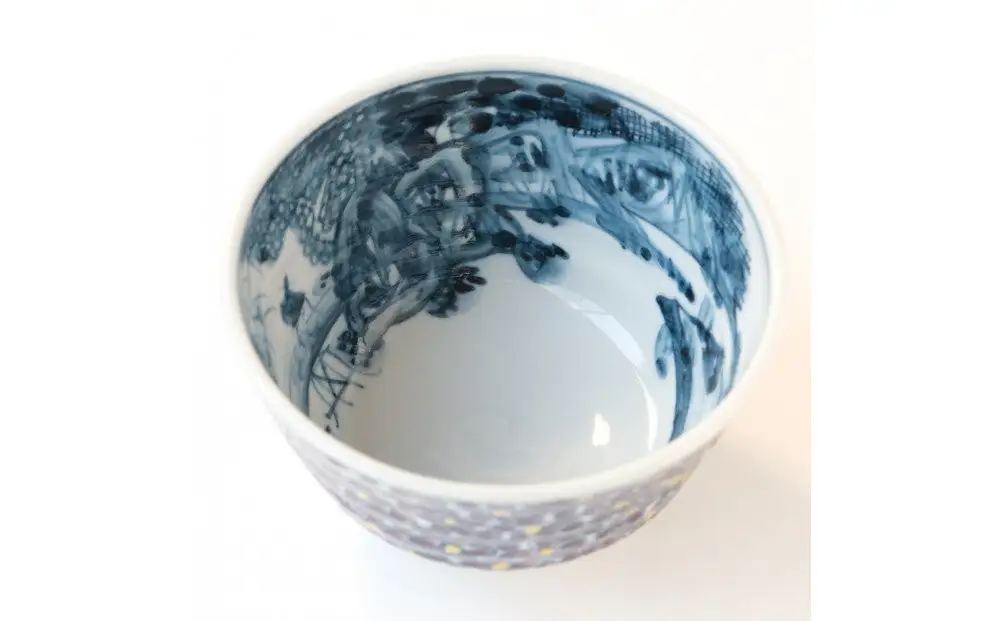 【たち吉】山水菫文飯茶碗 京都 茶碗 陶芸品 人気 おすすめ