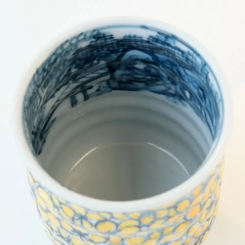 【たち吉】山水山吹文湯呑 京都 湯呑 陶芸品 人気 おすすめ
