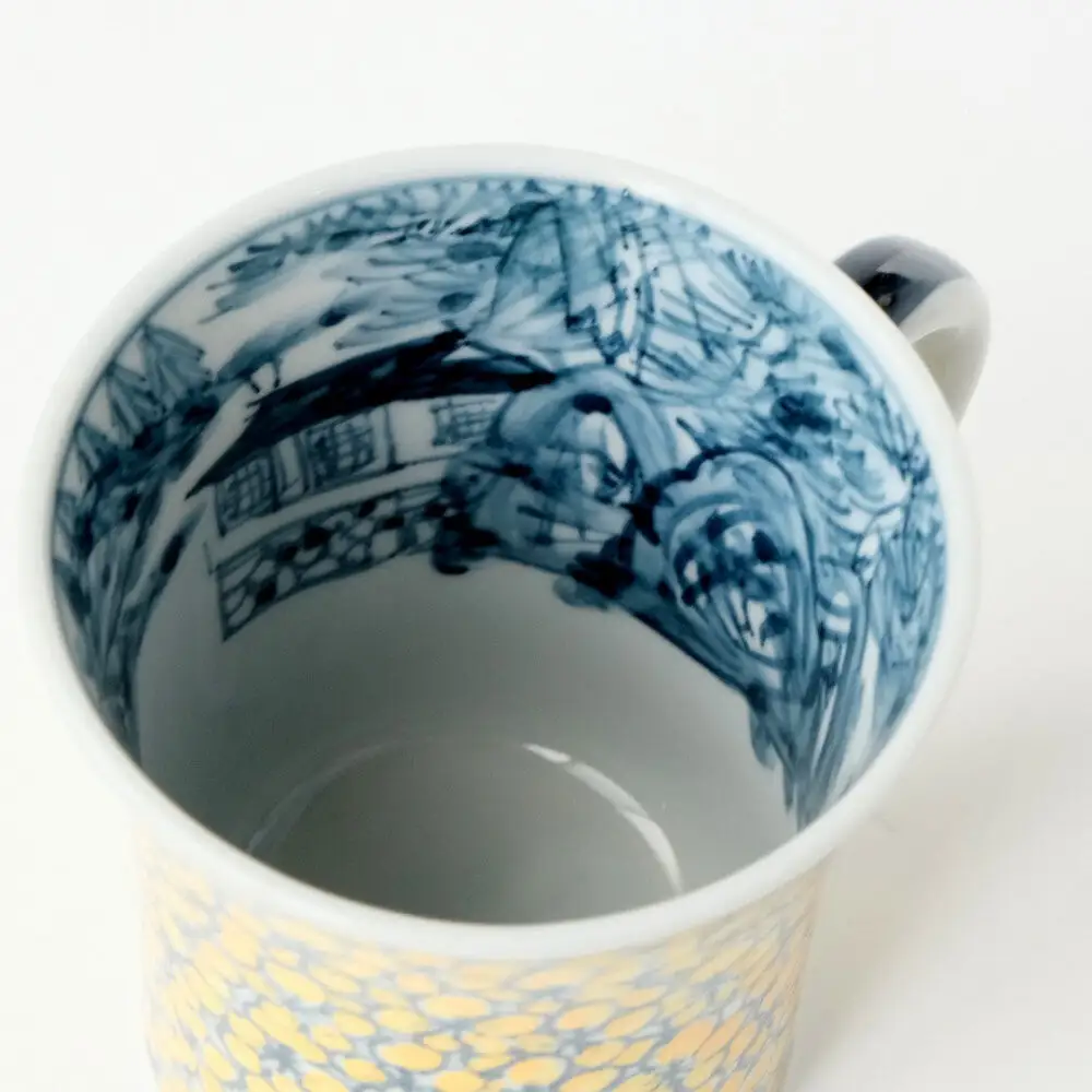 【たち吉】山水山吹文マグ 京都 マグ 陶芸品 人気 おすすめ