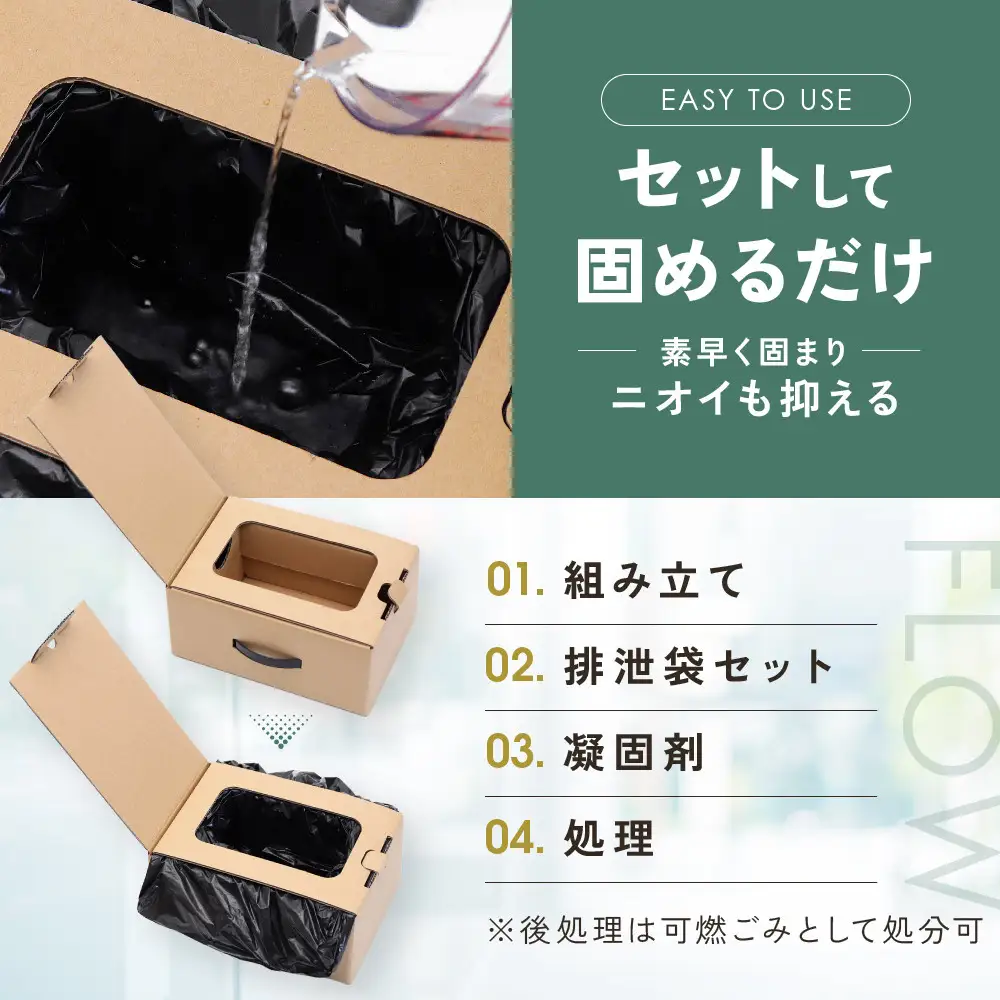 緊急用トイレキット10個入 簡易トイレ付×1個セット｜京都 防災グッズ 非常用