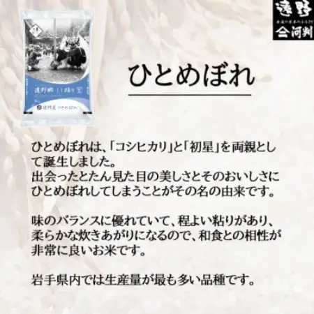 【毎月定期便】岩手県 遠野産 ひとめぼれ 精米 10kg全3回【4089937】