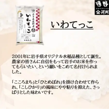 【毎月定期便】〈無洗米〉岩手県 遠野市産 いわてっこ 5kg 【 コメマルシェ 河判 】全12回【4089958】