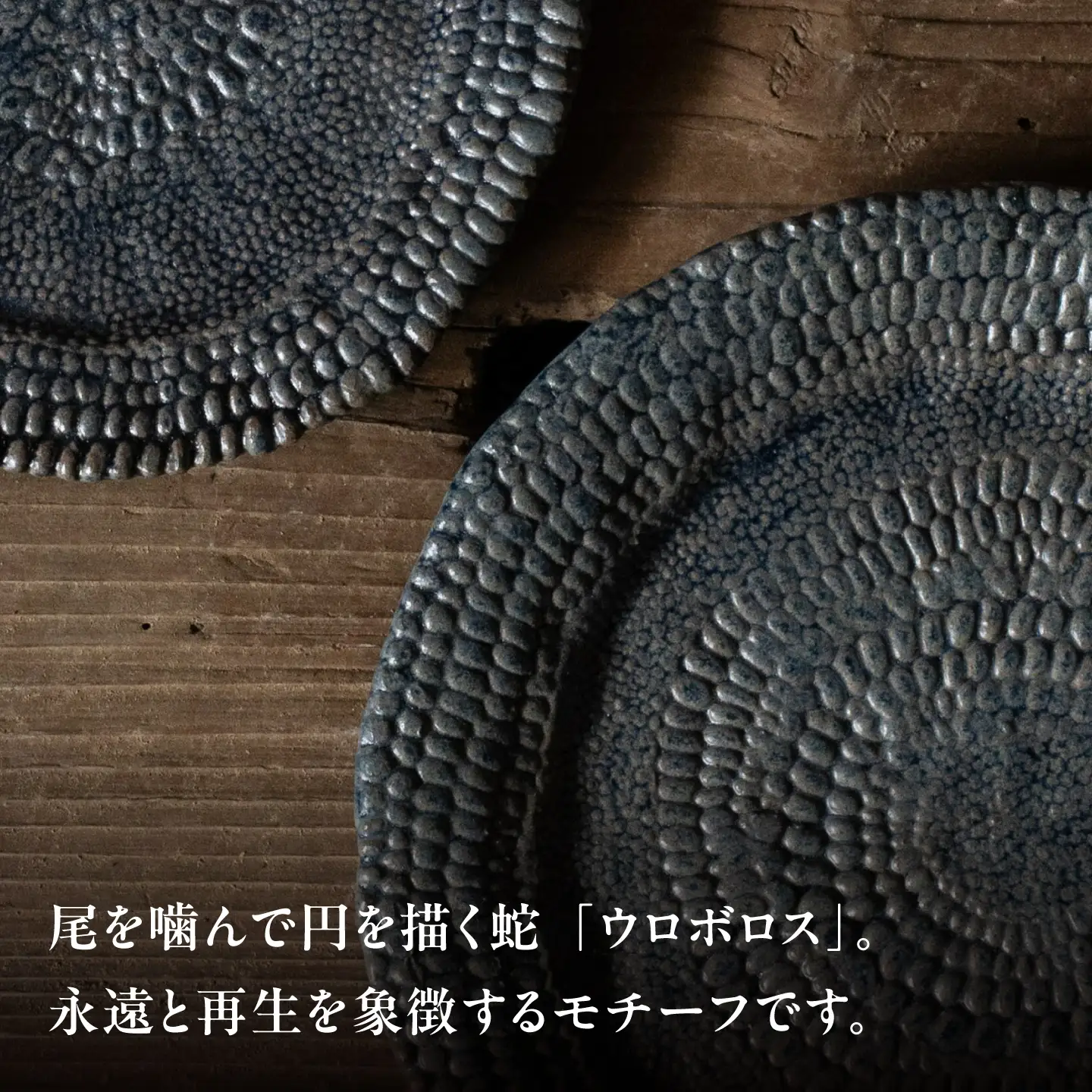 【ながせ陶房】ウロボロスプレート 大小ペアセット【陶芸作家 長瀬渉】[UB08]