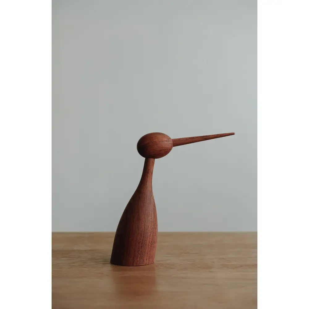 【Bubinga（ブビンガ）：あか茶】【銘木再生】幸運を運ぶ木製オブジェliving_bird 鶴