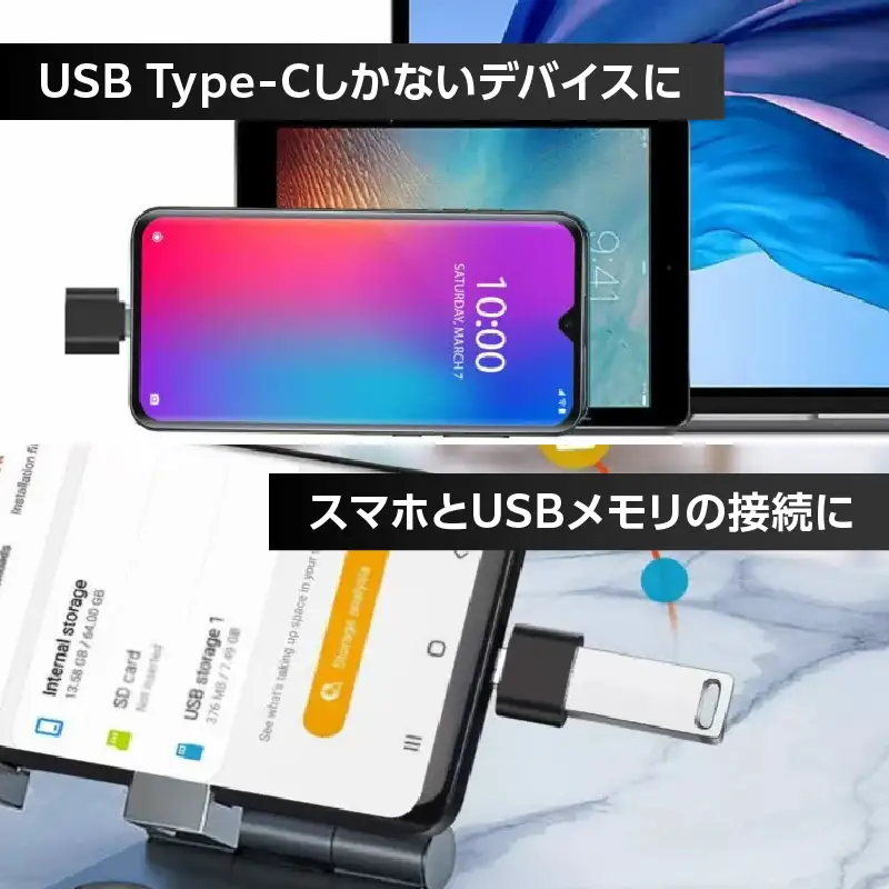 Hanx-Tech USB-C USB-A 変換アダプタ HT-CA48BY-2P AOP0041
