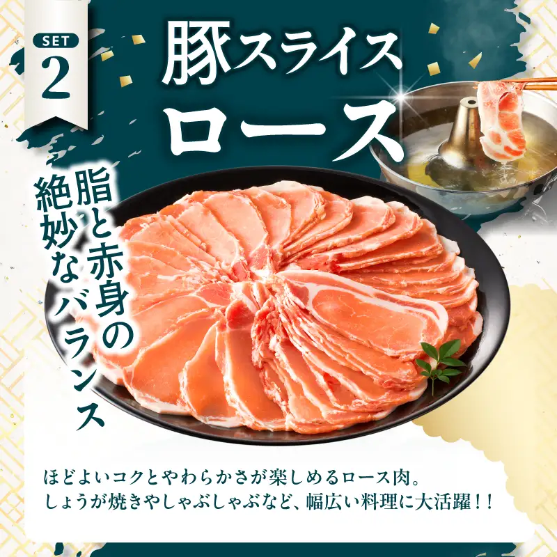 宮崎県産豚スライスバラエティセット(バラ・ロース・肩ロース)合計1.5kg 肉 豚 豚肉 おかず 国産_T030-228