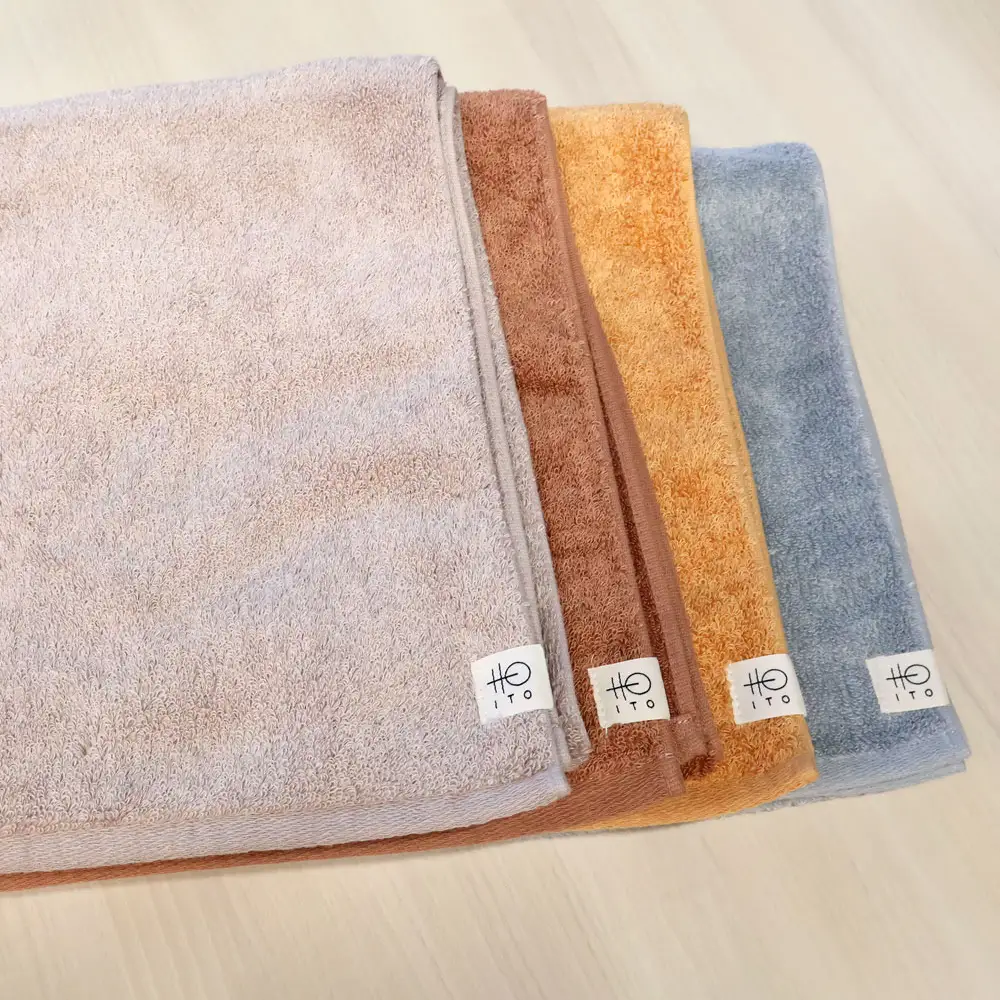 【泉州タオル】ハーフバスタオル4枚入（エンジ） 33cm×120cm 綿100%