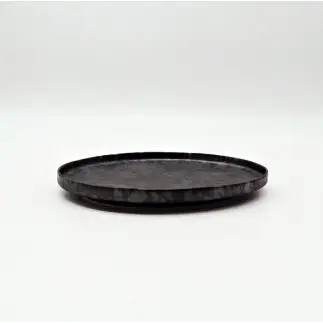有田焼 黒錆絞り楕円皿 2枚 セット【深海三龍堂】 中皿 黒い皿 シンプル モダン おしゃれ プレート オーバル black plate 食器 ay107
