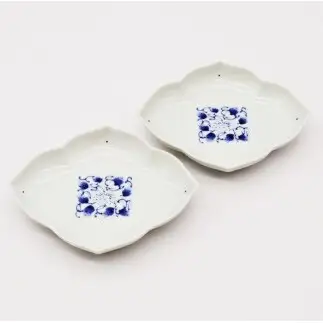 有田焼 染付唐草桔梗菱形小皿 2枚 セット【深海三龍堂】豆皿 菓子皿 和食器 角皿 和皿 お皿 おしゃれ かわいい 和モダン 限定品 ay113