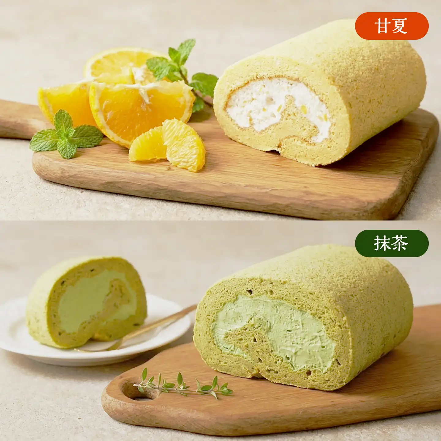 【全3回定期便】ロールケーキ人気の3種 1本(いちご / 抹茶 / 甘夏みかん)糸島市 / わかまつ農園[AHB068]