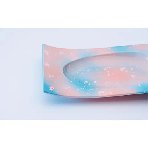 iroikoi 波形置皿 湖上の桜 工芸品 食器 皿 山中漆器 F6P-3334