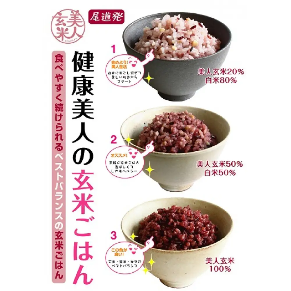【定期便6回】玄米・黒米・大豆の雑穀ブレンド 美人玄米 1kg×6ヶ月