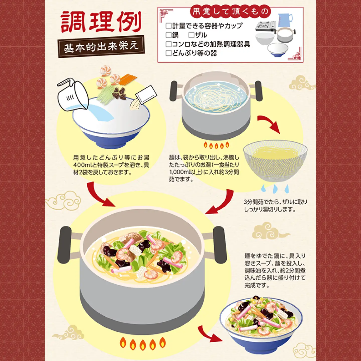【具材付きでカンタン調理】御彩(いろどり)長崎ちゃんぽん 5食入り / 南島原市 / 島原手延素麺協同組合[SEV003]