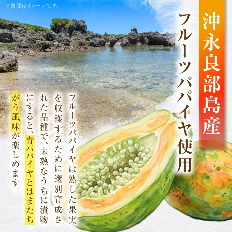 ポリポリの食感にとりこ！「やみつき フルーツ ぱぱいや漬 」3個 W070-002-03 漬物 パパイヤ 加工品 惣菜 果物